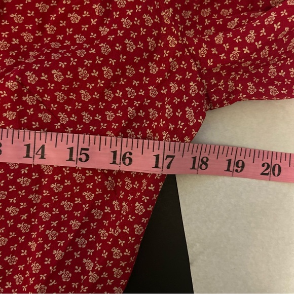 Reformation Royce Wrap Dress Red Midi Ditsy Floral Tie Sleeves size M - Picture 10 of 10